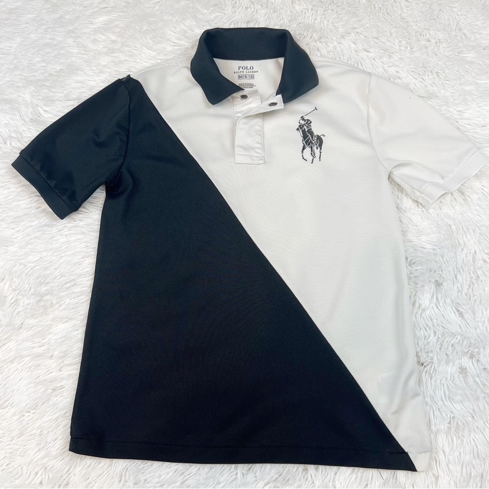 Polo Ralph Lauren boy’s short sleeve performance‎ polo shirt black and white